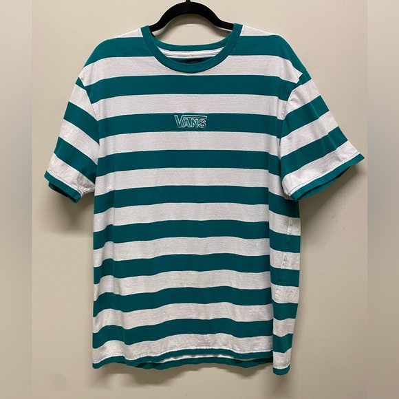 Vans Other - Vans Striped T-Shirt, Green/teal/white, XL